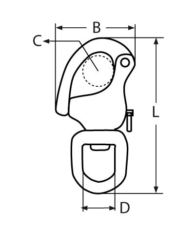 Spinnaker snap shackle 70mm and 87mm quick release A4 316 stainless steel