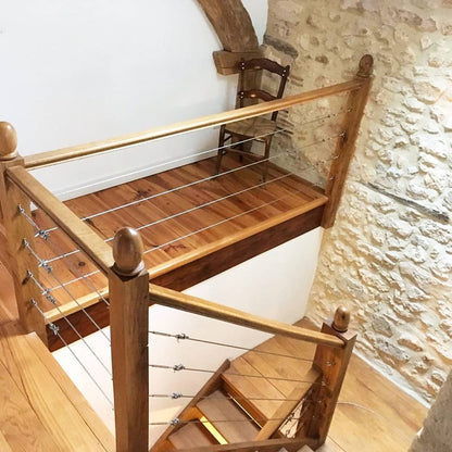 Wire balustrade stainless steel wire clamp decking patio area staircase