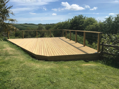 Wire balustrade stainless steel wire clamp decking patio area