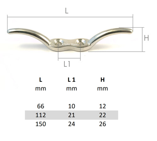 Flag halyard rope cleat marine grade stainless steel A4 316