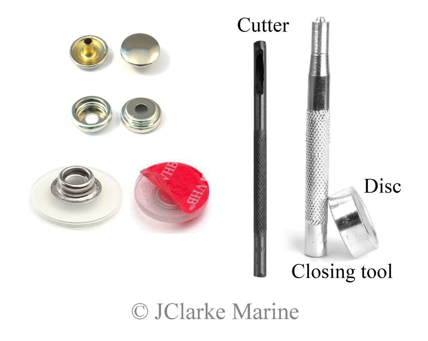 Ykk snad 25mm clear flexi stud snap fastener kit with tools