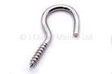 Woodscrew cup hook - Marine grade stainless steel 316 A4