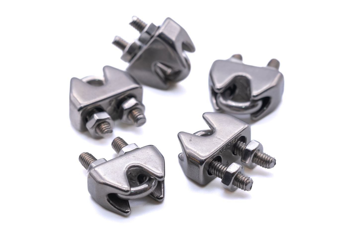 Stainless steel wire rope U bolt clamps / grips 316 A4 marine grade