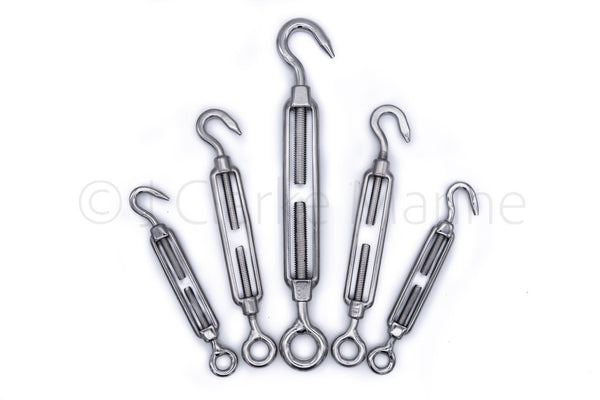 316 A4 marine grade stainless steel hook to eye turnbuckle rigging screws M5 M6 M8 5mm 6mm 8mm