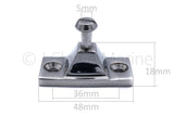 Heavy duty side mount deck hinge for boat canopy rail frame sprayhood