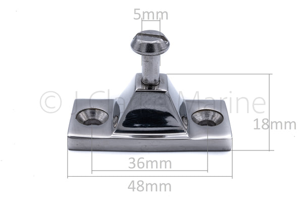 Heavy duty side mount deck hinge for boat canopy rail frame sprayhood