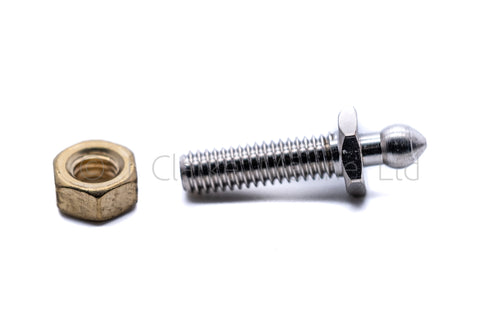 Tenax fastener machine threaded 15mm Long stud and nut 2BA thread