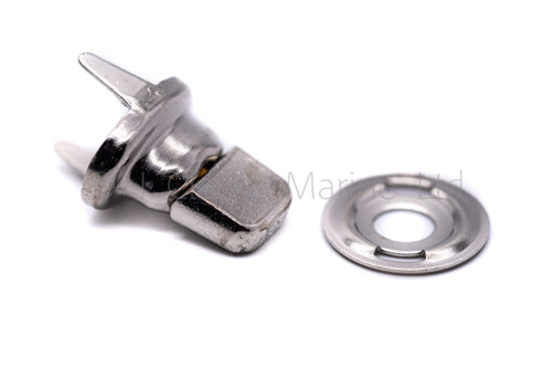 Turnbutton twist fastener cloth to cloth 2 prong stud turnbuckle