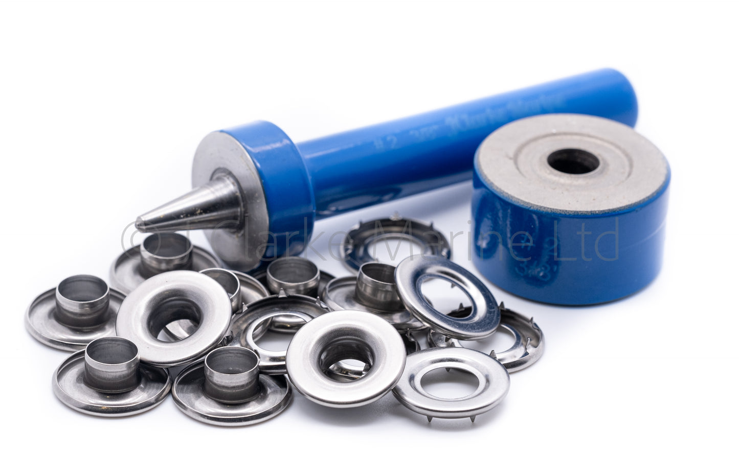 3/4" stainless steel eyelet tool tooling for rolled rim grommets heavy duty