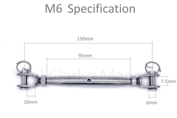 316 A4 marine grade stainless steel closed body turnbuckle rigging screws M5 M6 M8 5mm 6mm 8mm