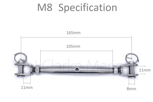 316 A4 marine grade stainless steel closed body turnbuckle rigging screws M5 M6 M8 5mm 6mm 8mm