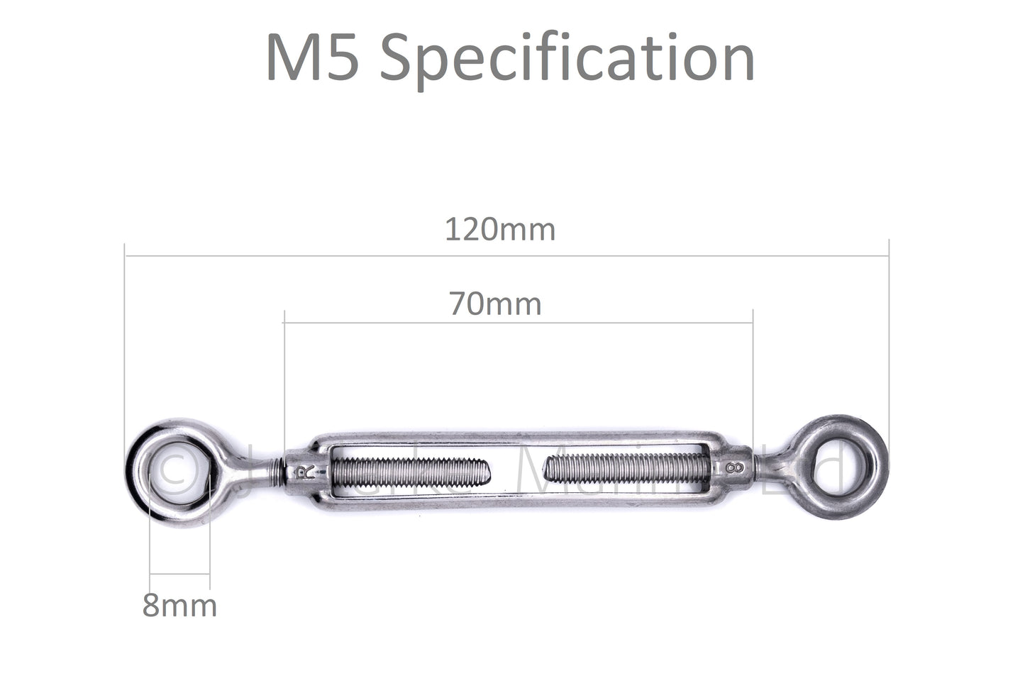 Stainless steel turnbuckle rigging screw eye to eye 316 A4 marine grade