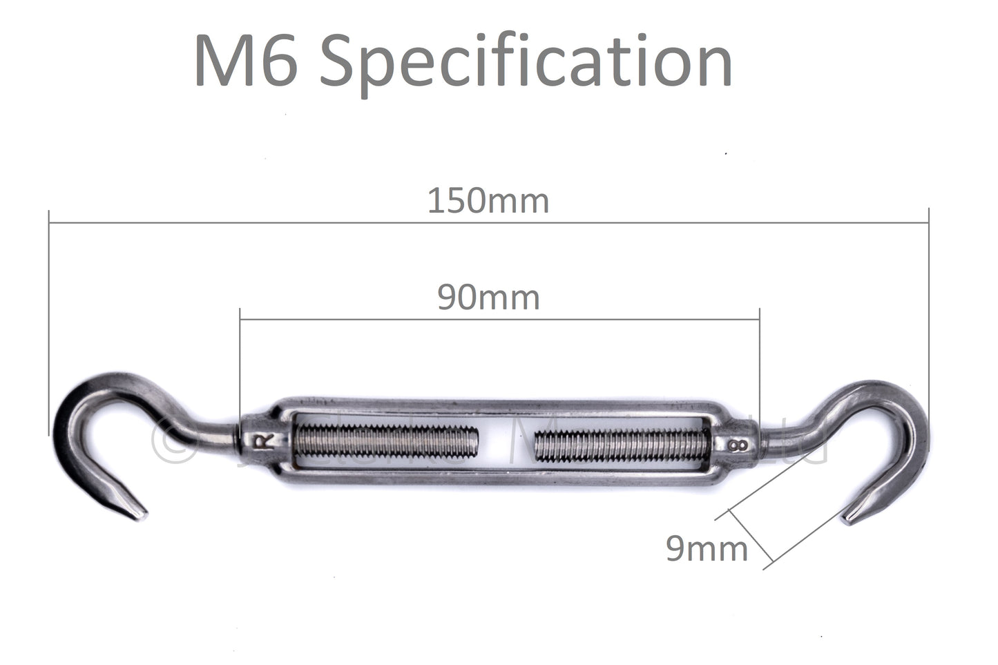 Stainless steel turnbuckle rigging screw hook to hook 316 A4 marine grade