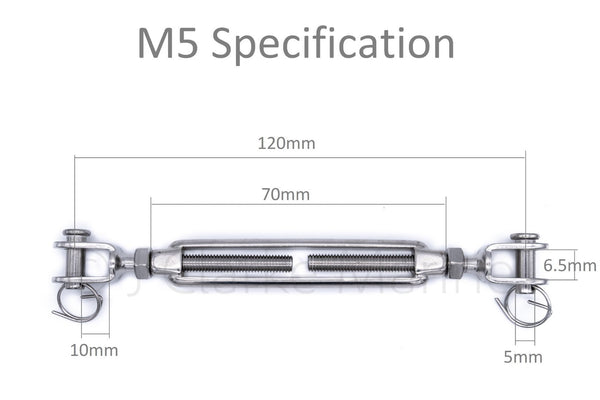 316 A4 marine grade stainless steel turnbuckle rigging screws M5 M6 M8 5mm 6mm 8mm