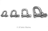 D Dee shackle 316 a4 stainless steel marine grade 4mm 5mm 6mm 8mm