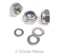 Lock nut with nylon insert and washers