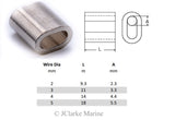 copper ferrules crimps for stainless steel wire rope marine grade nickel plated