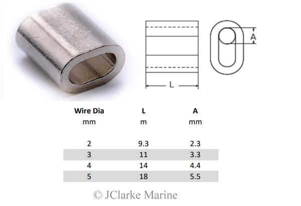 copper ferrules crimps for stainless steel wire rope marine grade nickel plated