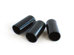Black plastic end caps for wire rope cable