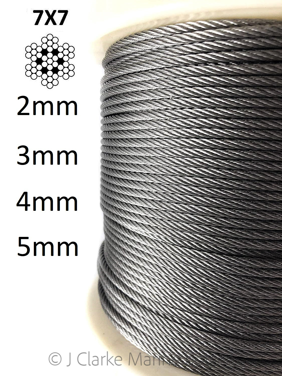 aisi 316 a4 stainless steel wire rope rigging balustrade cable 7x7