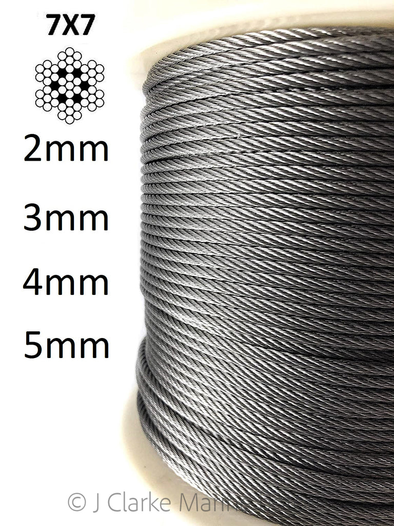 Stainless Steel wire rope cable 7x7 316 A4 marine grade